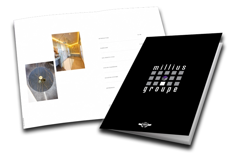catalogue-services-millius-groupe-valais Couverture du catalogue officiel de Millius Groupe présentant nos solutions de construction, carrelage et aménagement en Valais